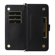 Crossbody Leather Wallet flip case for Samsung Galaxy S25 Edge, black