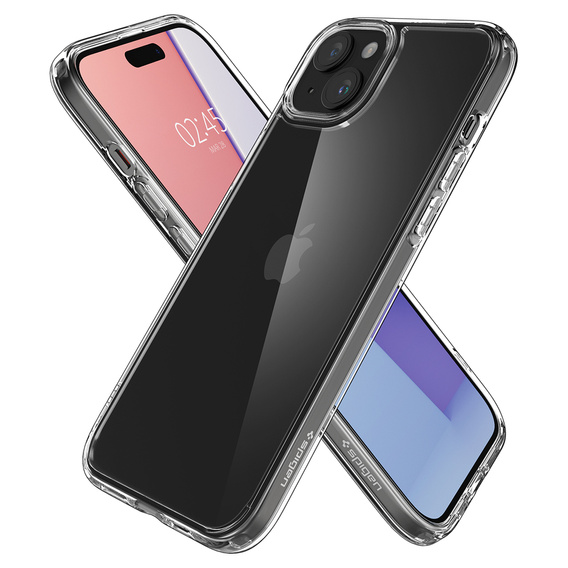 Spigen case for iPhone 15, Ultra Hybrid, transparent + 9H Tempered Glass