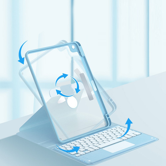 Case + keyboard iPad 7/8/9 10.2 2021 / 2020 / 2019, Touchpad Pen Slot, blue