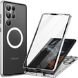 Magnetic Dual Glass MagSafe case for Samsung Galaxy S22 Ultra, silver