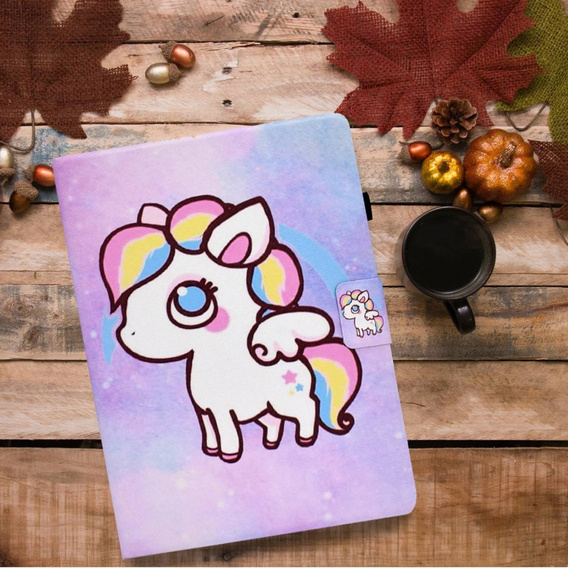 Case for Samsung Galaxy Tab A7 Lite, with flap, colorful horse