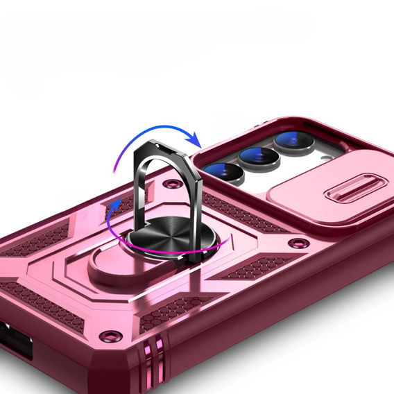 Case for Samsung Galaxy S23 Plus, CamShield Slide, pink / red