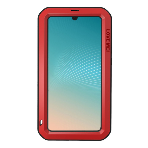 Love Mei Case for Huawei P30 Pro, armored with glass, red / black