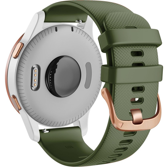 Silicone strap 20mm, Black/Black Buckle