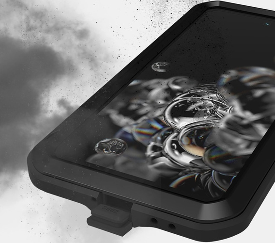 Love Mei Case for Samsung Galaxy S21 FE, armored with glass, black