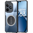 Case for Realme C63, with magnetic sheet, transparent / black
