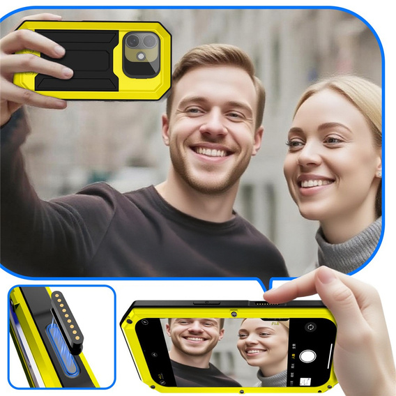 R-JUST armoured case with screen protector and stand for iPhone 17