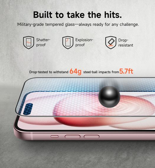 2x SURITCH tempered glass for iPhone 16 / 15