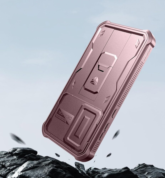 Armored case for Samsung Galaxy A35, Dexnor Full Body (Two Frames), pink rose gold