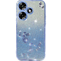 Case for Infinix Hot 30i, Glitter Flower, blue
