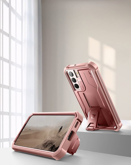 Armored case for Samsung Galaxy S22, Dexnor Full Body, pink rose gold