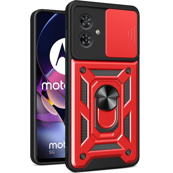 Case for Motorola Moto G54 5G, CamShield Slide, red