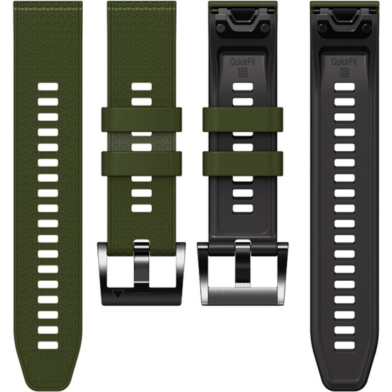 Silicone Strap for Garmin Fenix 7 / Forerunner 965 / 955 / 945 / 935, Green / Black