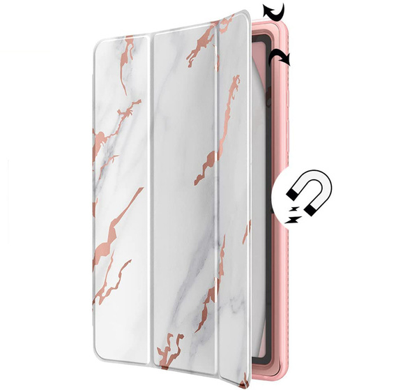 Case for Samsung Galaxy Tab A7, Suritch Full Body Basic Marble, pink