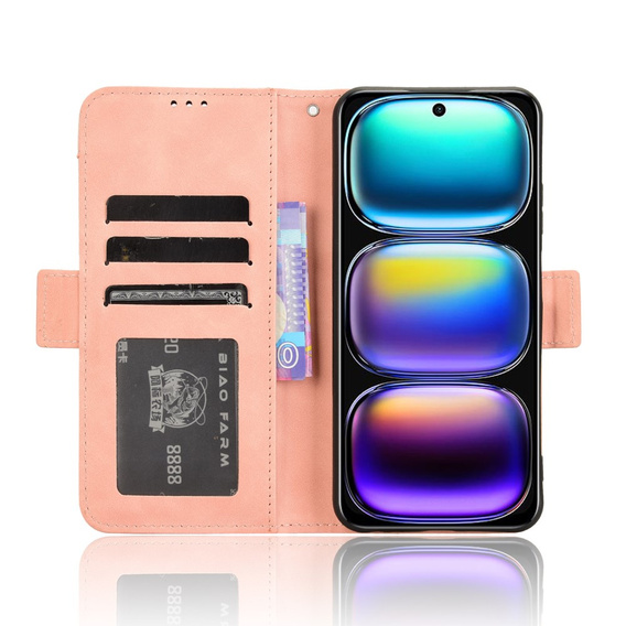 Flip case for Infinix Hot 50i 4G, Card Slot, pink