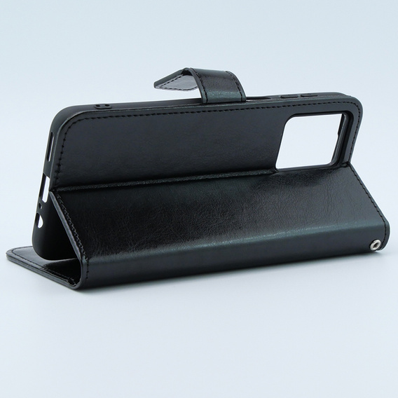 Flip case for Motorola Moto G54 5G, Crazy Horse Wallet, black