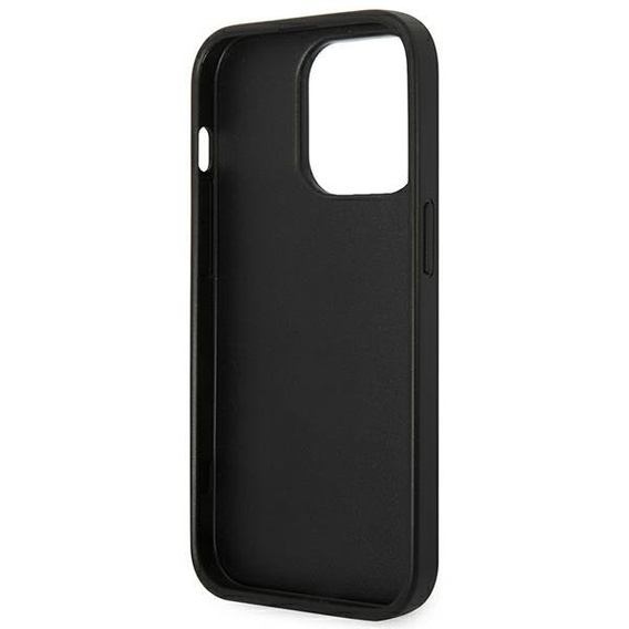 Karl Lagerfeld Case for iPhone 14 Pro Max, Saffiano Karl's Head Patch, black