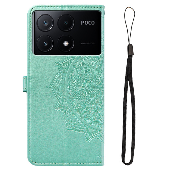 Flip case for Xiaomi Poco X6 Pro 5G, Mandala, pink rose gold