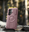 Armored case for Samsung Galaxy S25, Dexnor CamProtect MagSafe, pink (Two frames)
