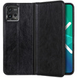 Case for Motorola Moto G72 4G, Wallet Litchi Leather, black