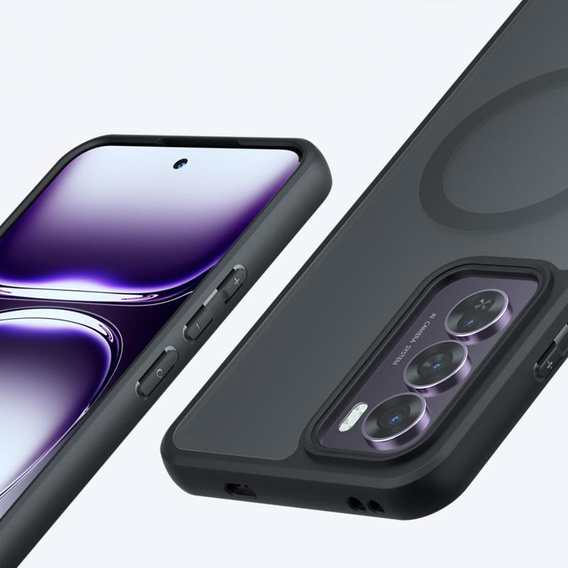 Case for Oppo Reno 12 Pro, for MagSafe, ERBORD Matt Case, black