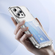Case for iPhone 16 Pro, Card Holder Kickstand, transparent
