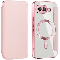 Flip case for Google Pixel 9A, RFID Wallet MagSafe CamShield, pink