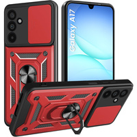 Armoured case for Samsung Galaxy A17 5G, with camera protection, with stand, red