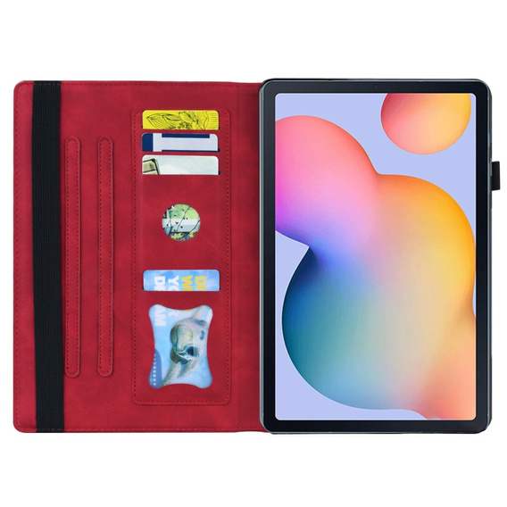 Case for Samsung Galaxy Tab S6 Lite, Classic, with space for stylus, red