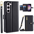 Flip case for Samsung Galaxy S23, Wallet Zipper Pocket, black