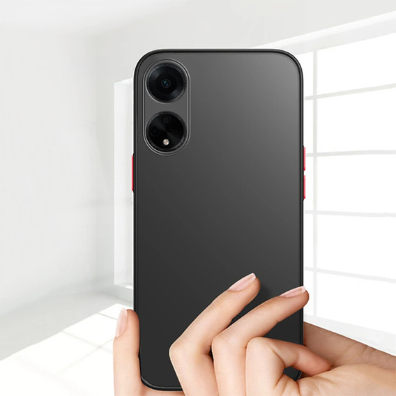 Case for Oppo A18 4G / A38 4G, Fusion Hybrid, with camera protection, matt / black