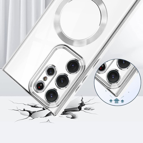 Case for Samsung Galaxy S23 Ultra, MagSafe Hybrid, silver