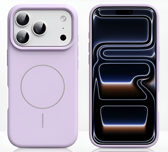 Silicone case for iPhone 17 Pro Max, for MagSafe, anti-shock, purple