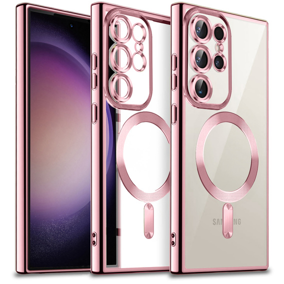 Case for Samsung Galaxy S23 Ultra, MagSafe Hybrid, pink rose gold