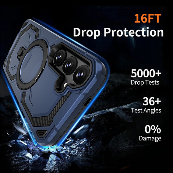 Magnetic case with stand for Samsung Galaxy A57 5G, blue