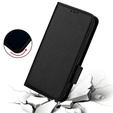 Case for HTC U24 Pro 5G, Wallet Litchi Leather, black