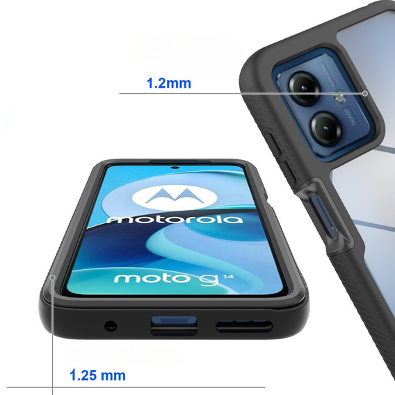 Case for Motorola Moto G54 5G, Shockproof, with film, black
