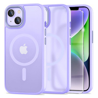 Case for iPhone 14, for MagSafe, ERBORD Matt Case, purple + Screen Glass