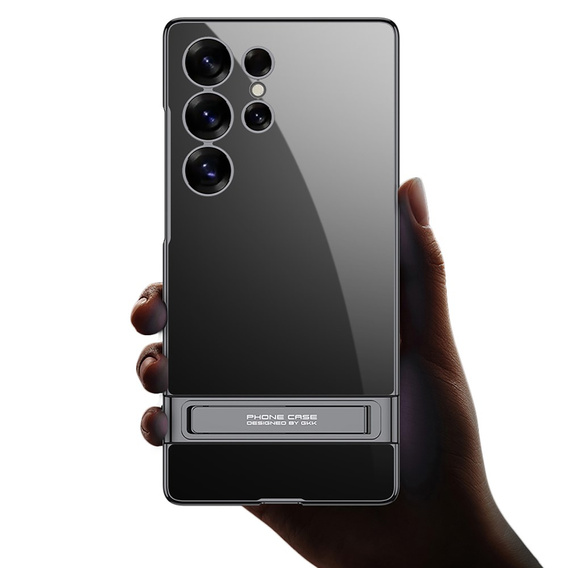 Case for Samsung Galaxy S25 Ultra, GKK Kickstand Hard Case, black