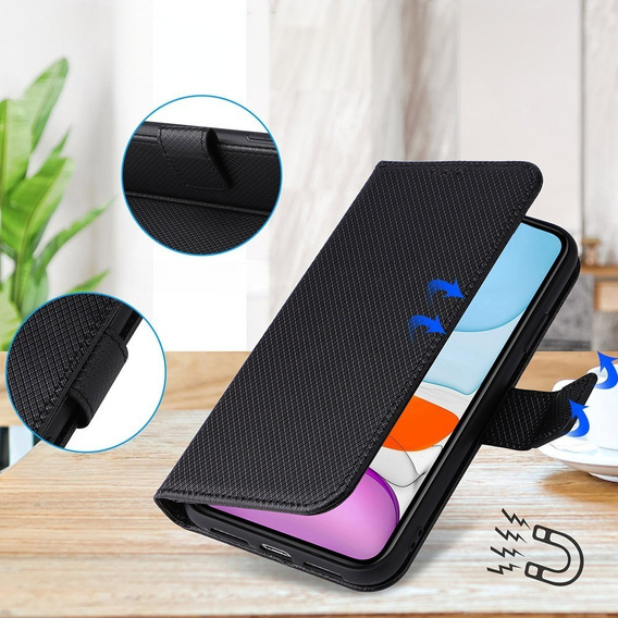 Flip case for Samsung Galaxy M15 5G, Wallet Smart Magnet, black