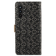 Flip case for Samsung Galaxy A25 5G, Wallet Pocket Zipper Lace, black