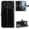 Flip case for Xiaomi Poco F6 Pro, Crazy Horse Wallet, black