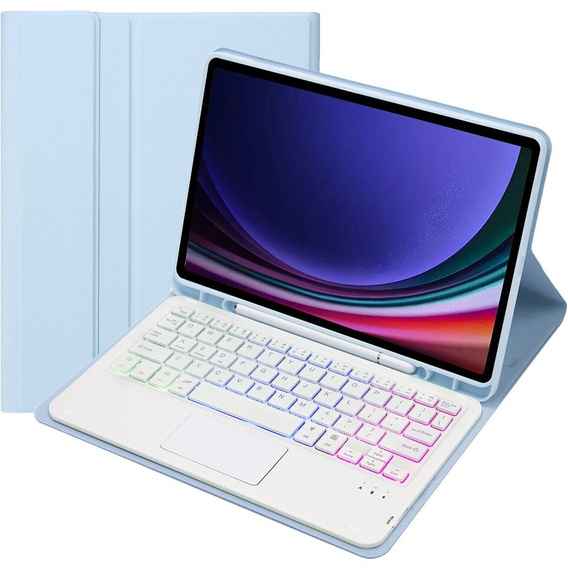 Case + keyboard Samsung Galaxy Tab S9 FE X510 / X516, with touchpad, light blue