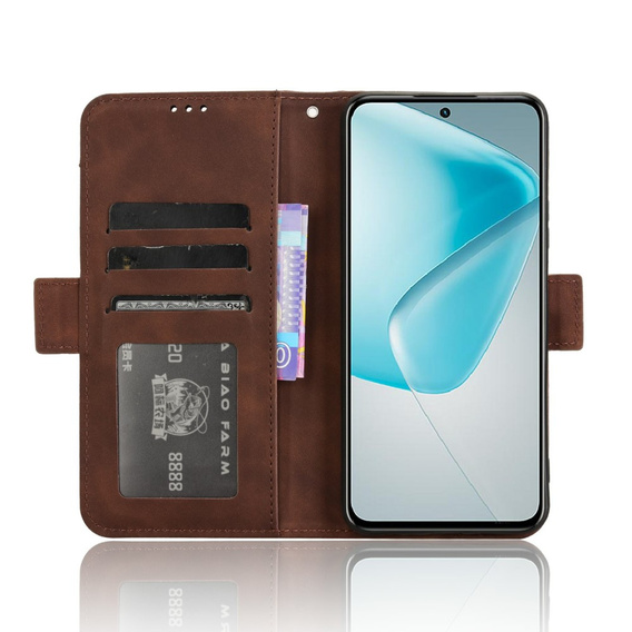 Flip case for Infinix Hot 50 Pro+ 4G, Card Slot, brown