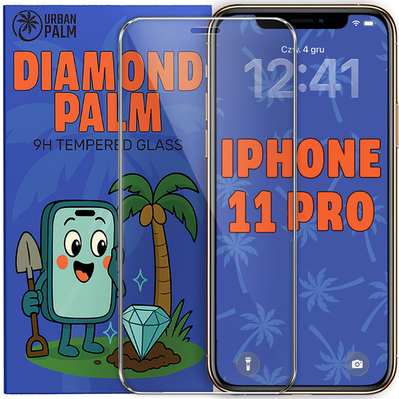 Diamond Palm Tempered Glass for iPhone 11 Pro