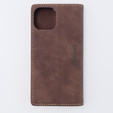 Case for iPhone 15, ERBORD Vintage, wallet with flap, coffee