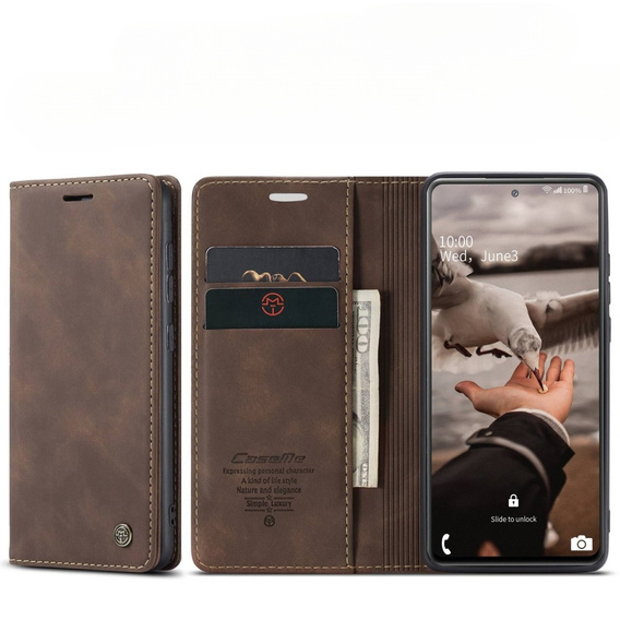 CASEME case for Samsung Galaxy S20 FE, Leather Wallet Case, brown