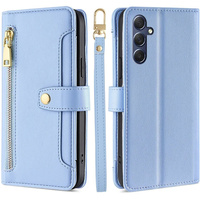 Flip case for Samsung Galaxy A16, Wallet Zipper Pocket, blue