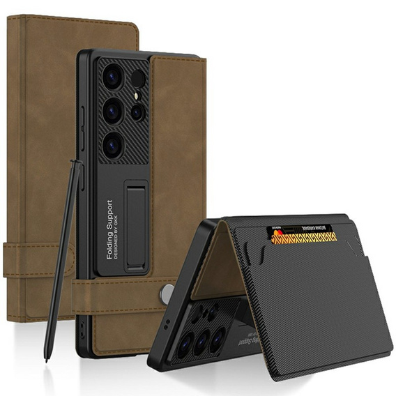 Flip case for Samsung Galaxy S25 Ultra, GKK Card Slot Wallet, black