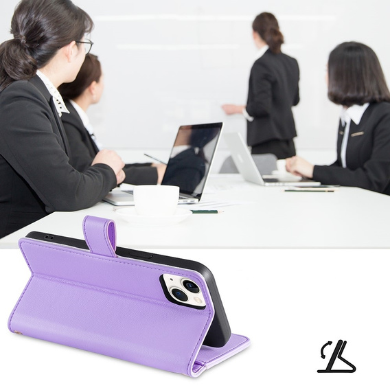 Flip case for Xiaomi Redmi Note 13 5G, Wallet Zipper Pocket, purple